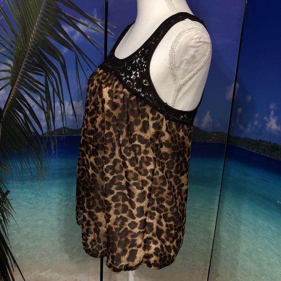 Sheer Leopard Pattern Tank Top - Picture 5 of 5